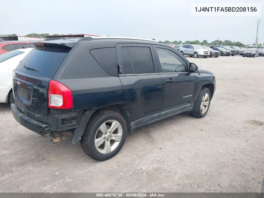 2011 Jeep Compass VIN: 1J4NT1FA5BD208156 Lot: 40076735