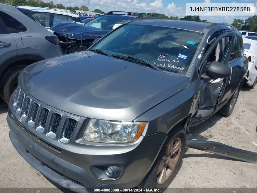 2011 Jeep Compass VIN: 1J4NF1FBXBD278588 Lot: 40083088