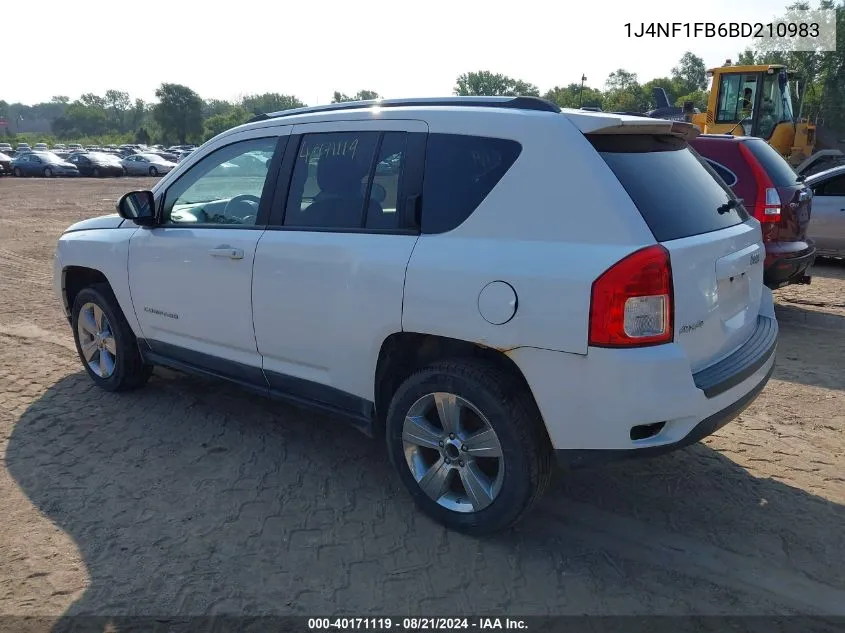 2011 Jeep Compass VIN: 1J4NF1FB6BD210983 Lot: 40171119