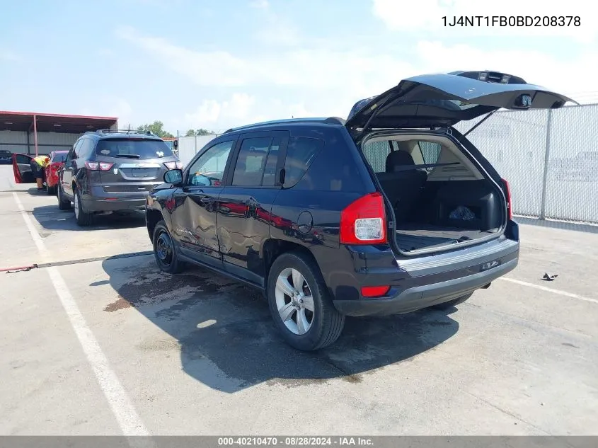 2011 Jeep Compass VIN: 1J4NT1FB0BD208378 Lot: 40210470