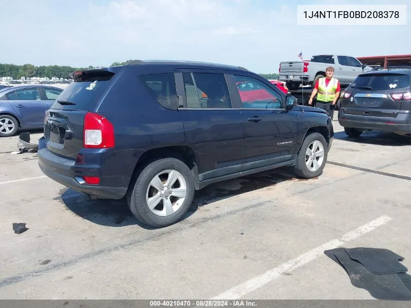 2011 Jeep Compass VIN: 1J4NT1FB0BD208378 Lot: 40210470