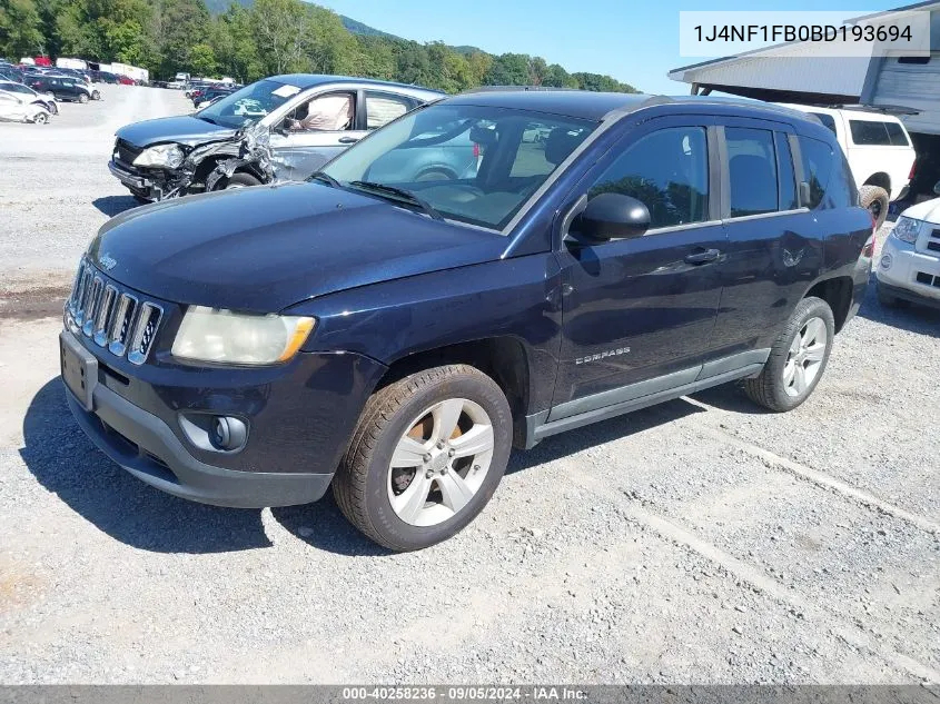 2011 Jeep Compass Sport VIN: 1J4NF1FB0BD193694 Lot: 40258236