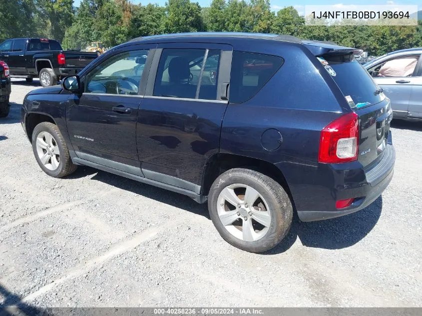 2011 Jeep Compass Sport VIN: 1J4NF1FB0BD193694 Lot: 40258236