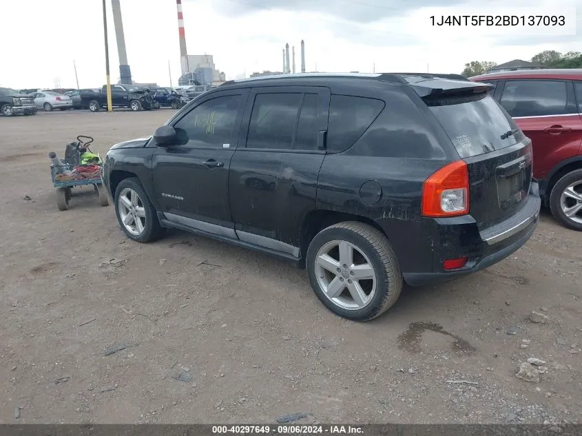 2011 Jeep Compass Limited VIN: 1J4NT5FB2BD137093 Lot: 40297649