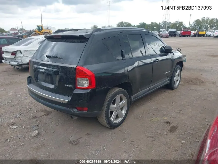 2011 Jeep Compass Limited VIN: 1J4NT5FB2BD137093 Lot: 40297649