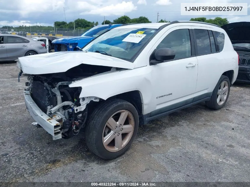 2011 Jeep Compass Limited VIN: 1J4NF5FB0BD257997 Lot: 40323284