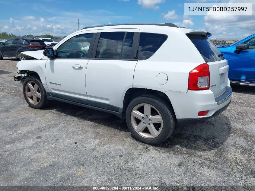 2011 Jeep Compass Limited VIN: 1J4NF5FB0BD257997 Lot: 40323284