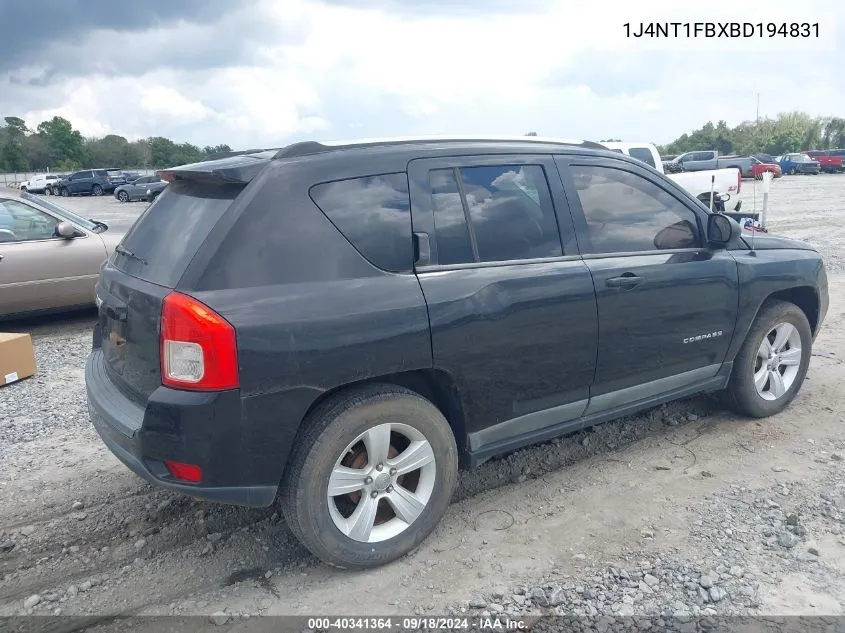 2011 Jeep Compass VIN: 1J4NT1FBXBD194831 Lot: 40341364