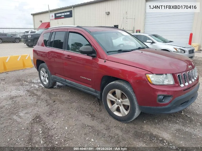 2011 Jeep Compass VIN: 1J4NT1FBXBD170416 Lot: 40451591