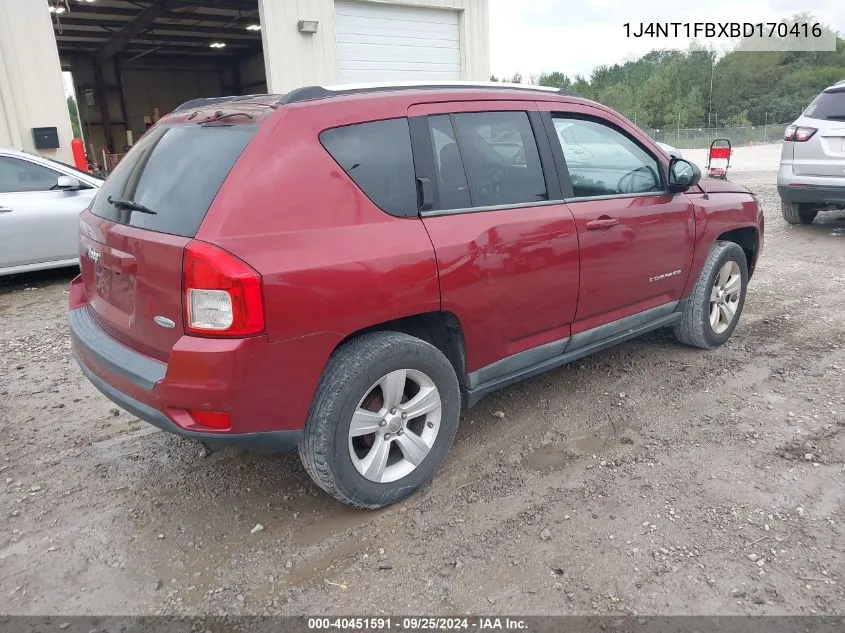 2011 Jeep Compass VIN: 1J4NT1FBXBD170416 Lot: 40451591