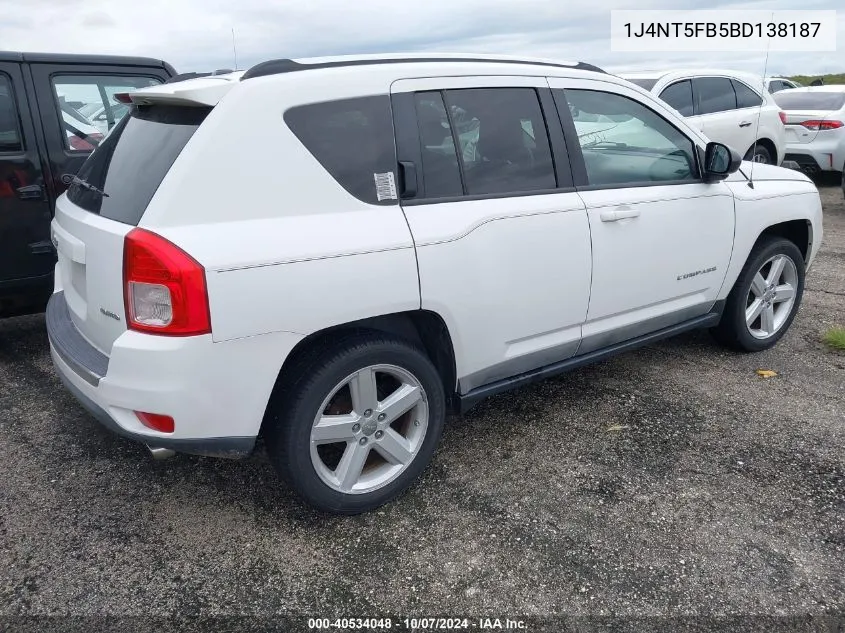 2011 Jeep Compass Limited VIN: 1J4NT5FB5BD138187 Lot: 40534048