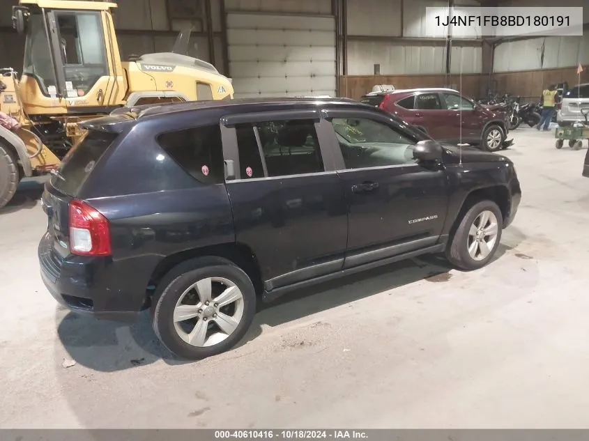 2011 Jeep Compass VIN: 1J4NF1FB8BD180191 Lot: 40610416