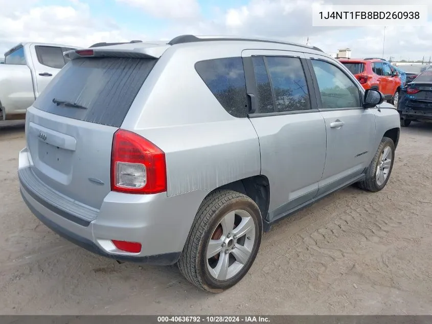 2011 Jeep Compass VIN: 1J4NT1FB8BD260938 Lot: 40636792