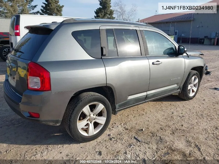 2011 Jeep Compass VIN: 1J4NF1FBXBD234980 Lot: 40702048