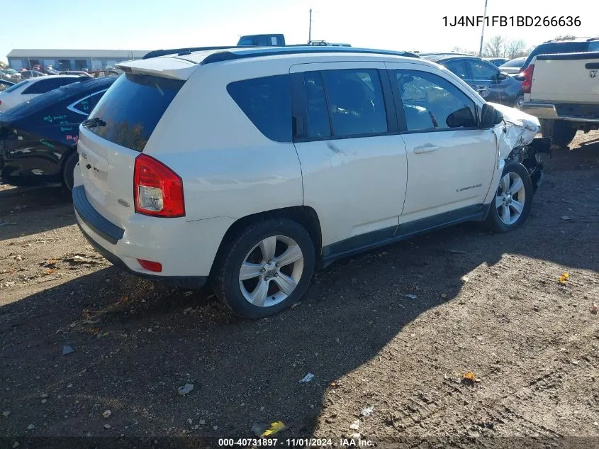 2011 Jeep Compass VIN: 1J4NF1FB1BD266636 Lot: 40731897