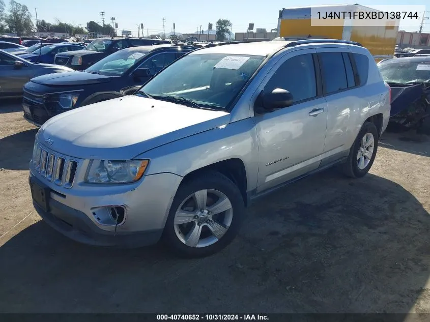 2011 Jeep Compass VIN: 1J4NT1FBXBD138744 Lot: 40740652