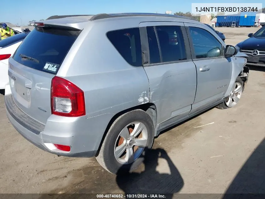 2011 Jeep Compass VIN: 1J4NT1FBXBD138744 Lot: 40740652