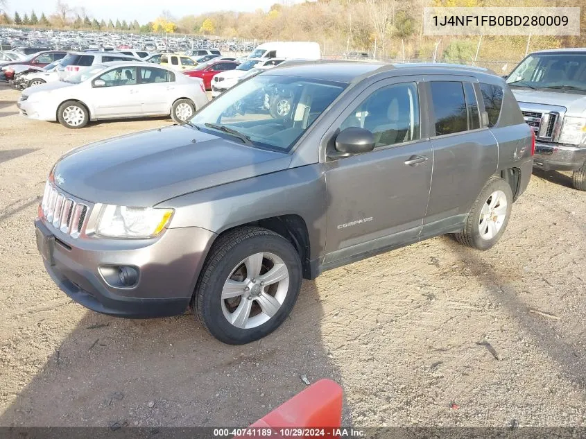 2011 Jeep Compass VIN: 1J4NF1FB0BD280009 Lot: 40741189