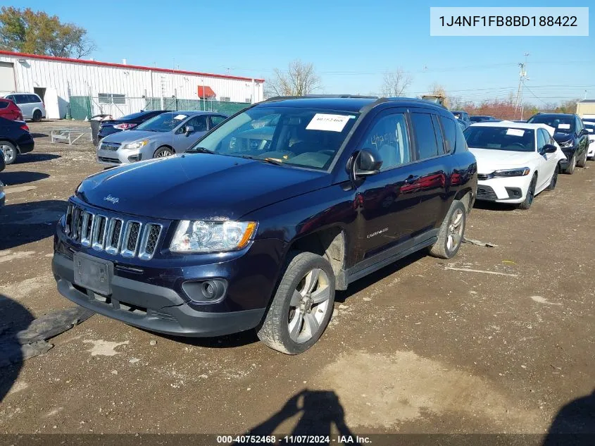 2011 Jeep Compass VIN: 1J4NF1FB8BD188422 Lot: 40752468