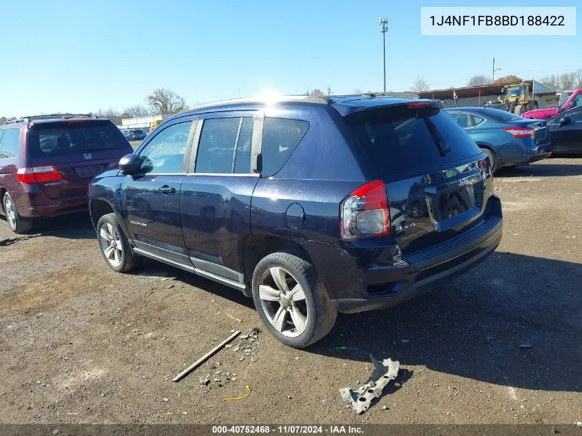 2011 Jeep Compass VIN: 1J4NF1FB8BD188422 Lot: 40752468