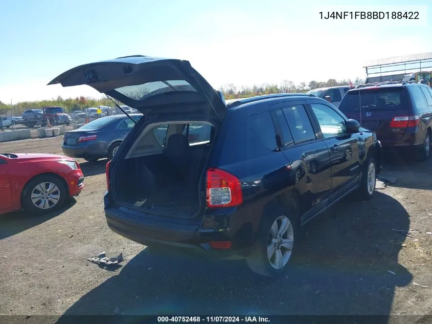 2011 Jeep Compass VIN: 1J4NF1FB8BD188422 Lot: 40752468