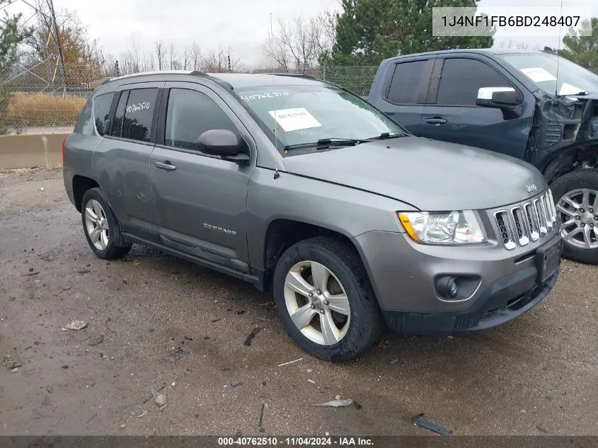 2011 Jeep Compass VIN: 1J4NF1FB6BD248407 Lot: 40762510