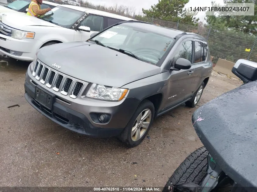 2011 Jeep Compass VIN: 1J4NF1FB6BD248407 Lot: 40762510