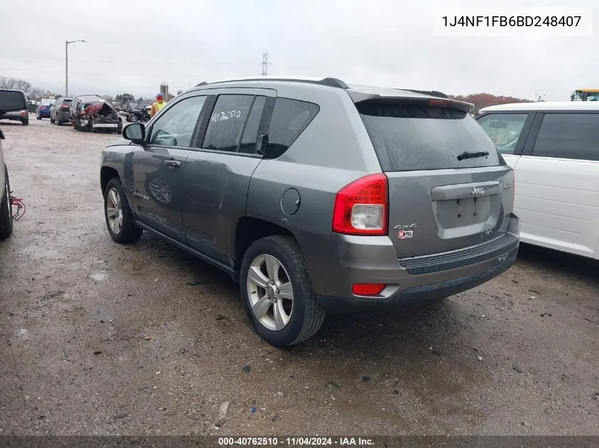 2011 Jeep Compass VIN: 1J4NF1FB6BD248407 Lot: 40762510