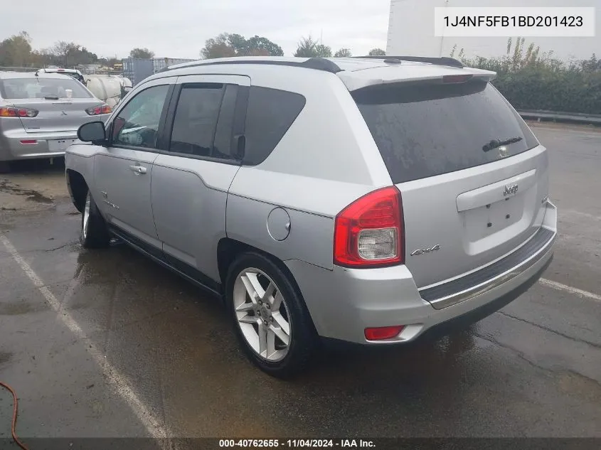 2011 Jeep Compass Limited VIN: 1J4NF5FB1BD201423 Lot: 40762655