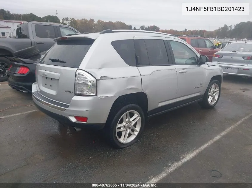 2011 Jeep Compass Limited VIN: 1J4NF5FB1BD201423 Lot: 40762655