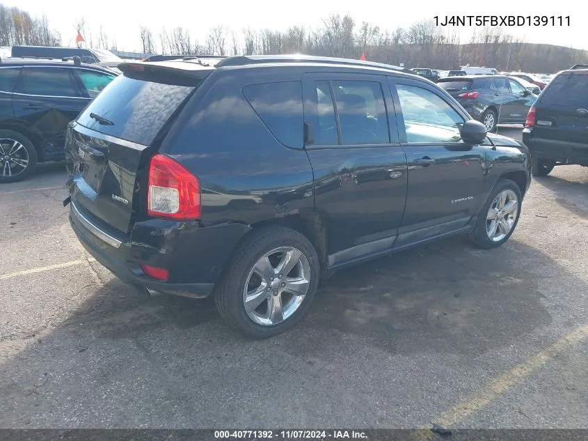 2011 Jeep Compass Limited VIN: 1J4NT5FBXBD139111 Lot: 40771392