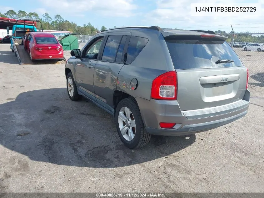 2011 Jeep Compass VIN: 1J4NT1FB3BD252729 Lot: 40855719