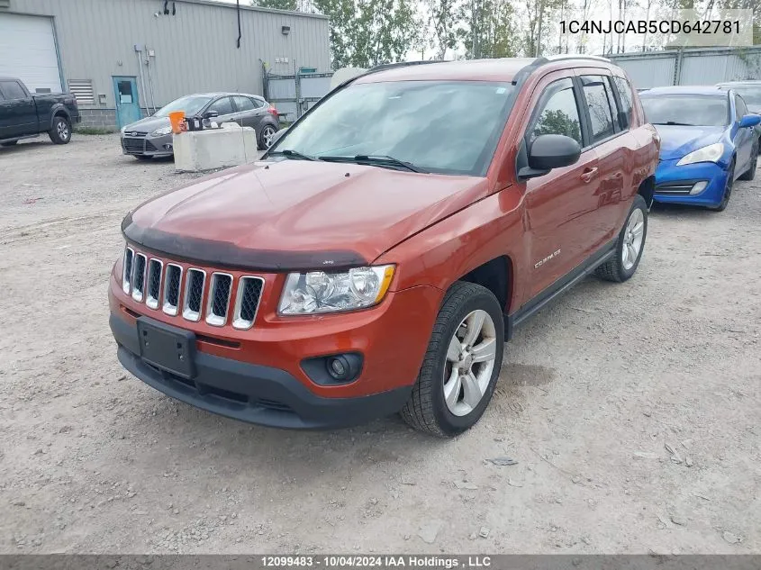 2012 Jeep Compass VIN: 1C4NJCAB5CD642781 Lot: 12099483