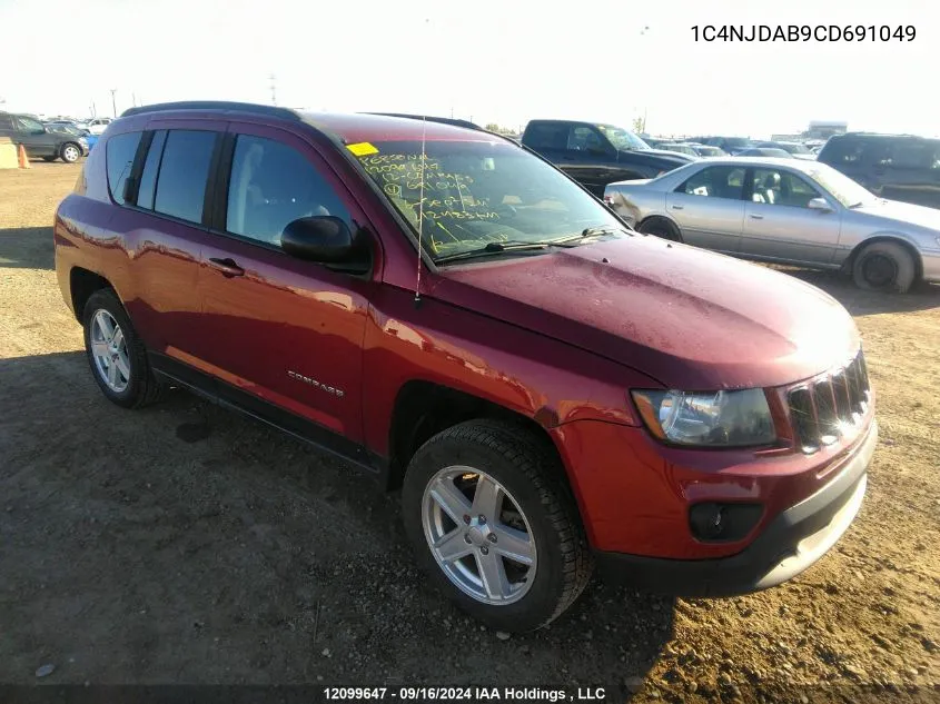 2012 Jeep Compass VIN: 1C4NJDAB9CD691049 Lot: 12099647