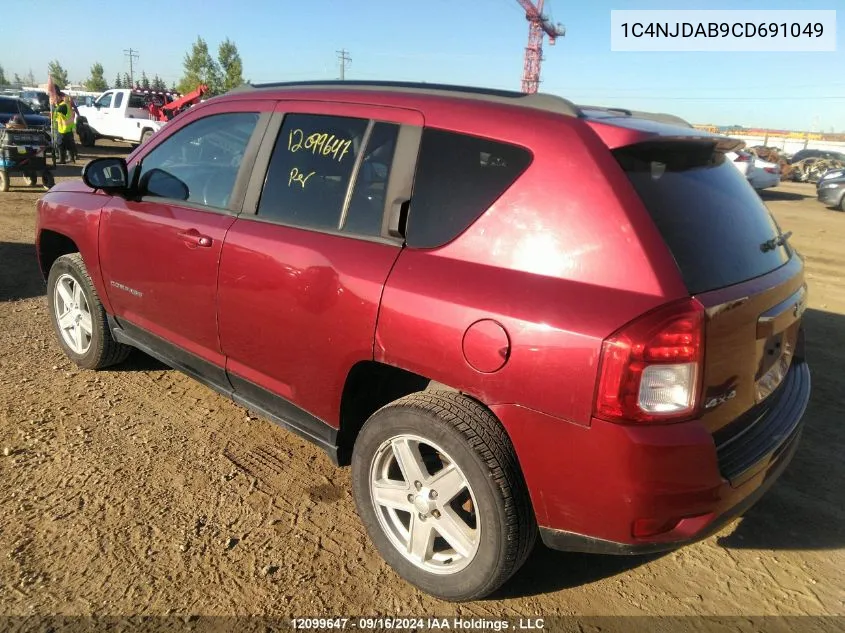 2012 Jeep Compass VIN: 1C4NJDAB9CD691049 Lot: 12099647