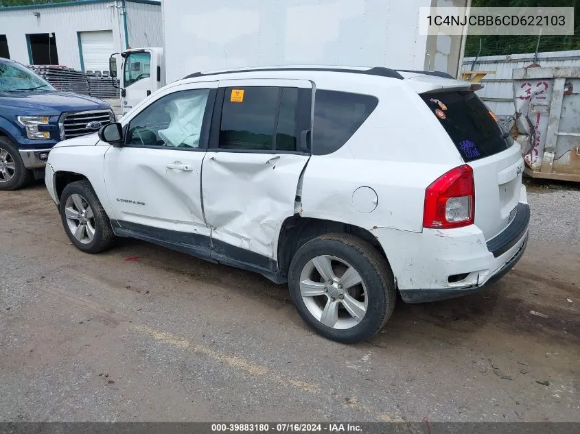 2012 Jeep Compass Sport VIN: 1C4NJCBB6CD622103 Lot: 39883180