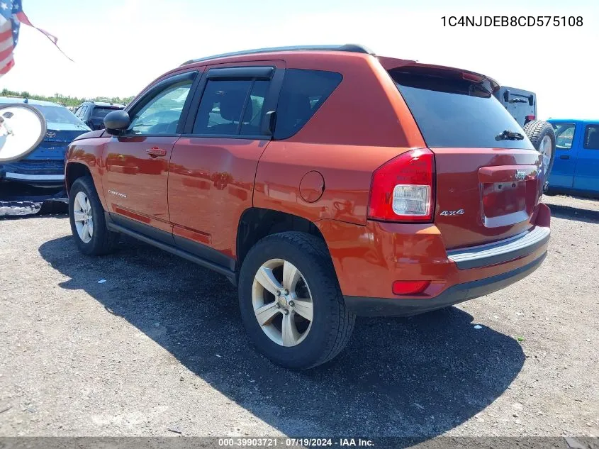 2012 Jeep Compass Latitude VIN: 1C4NJDEB8CD575108 Lot: 39903721