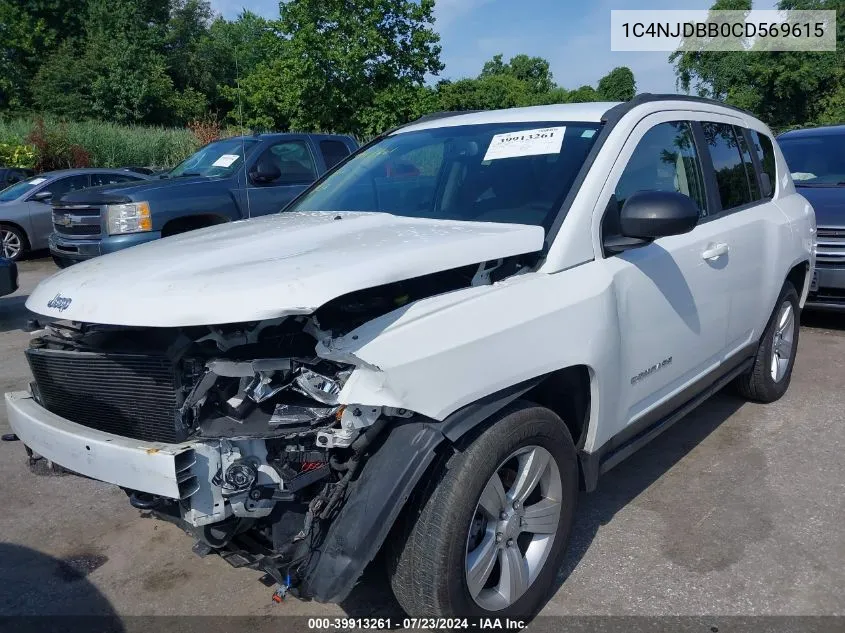 2012 Jeep Compass Sport VIN: 1C4NJDBB0CD569615 Lot: 39913261