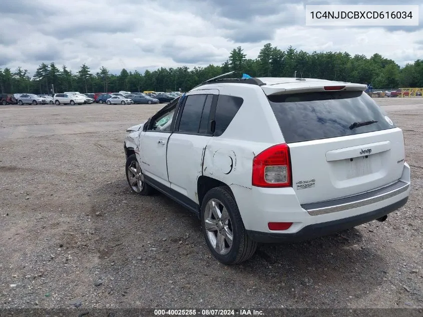 2012 Jeep Compass Limited VIN: 1C4NJDCBXCD616034 Lot: 40025255