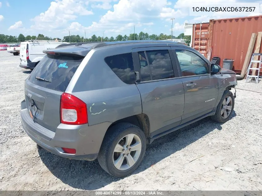 1C4NJCBAXCD637257 2012 Jeep Compass Sport