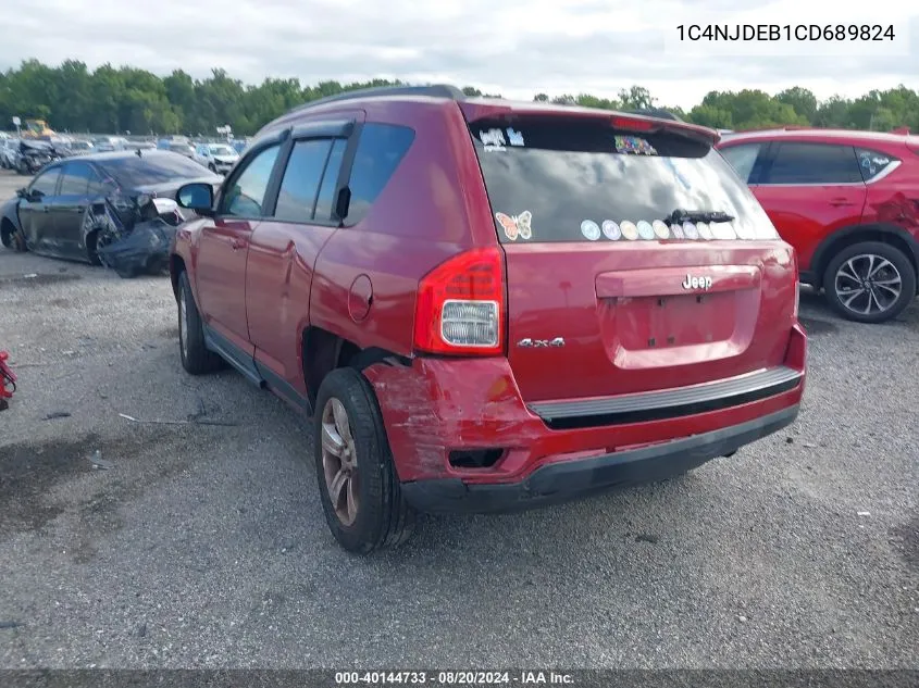 2012 Jeep Compass Latitude VIN: 1C4NJDEB1CD689824 Lot: 40144733