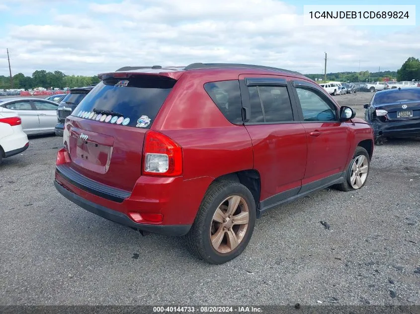 2012 Jeep Compass Latitude VIN: 1C4NJDEB1CD689824 Lot: 40144733