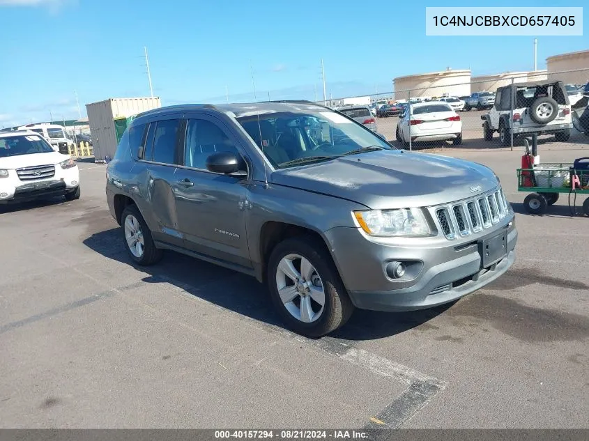 2012 Jeep Compass Sport VIN: 1C4NJCBBXCD657405 Lot: 40157294