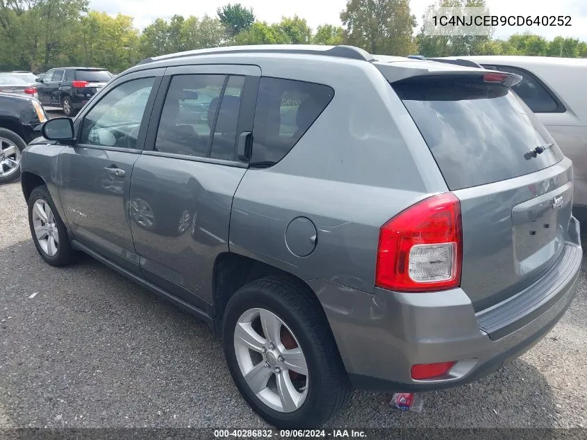 2012 Jeep Compass Latitude VIN: 1C4NJCEB9CD640252 Lot: 40286832