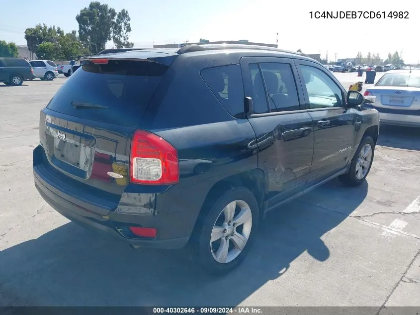 2012 Jeep Compass Latitude VIN: 1C4NJDEB7CD614982 Lot: 40302646