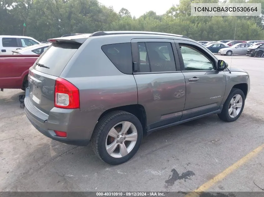 2012 Jeep Compass Sport VIN: 1C4NJCBA3CD530664 Lot: 40310910