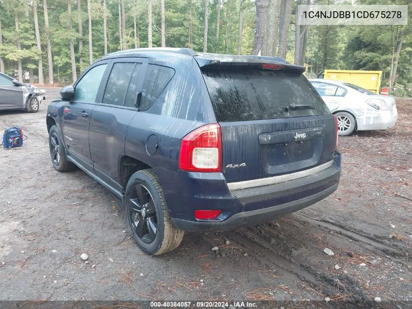 2012 Jeep Compass Sport VIN: 1C4NJDBB1CD675278 Lot: 40384057