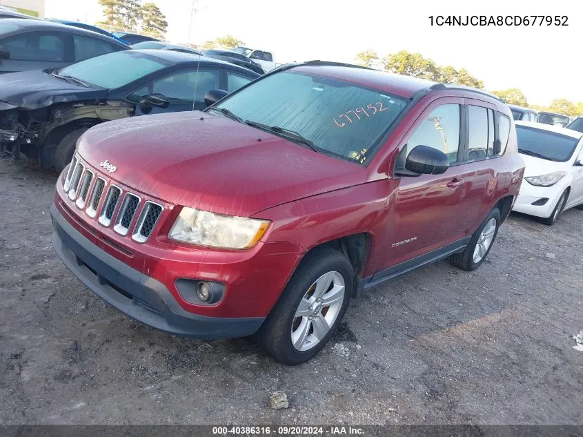 2012 Jeep Compass Sport VIN: 1C4NJCBA8CD677952 Lot: 40386316