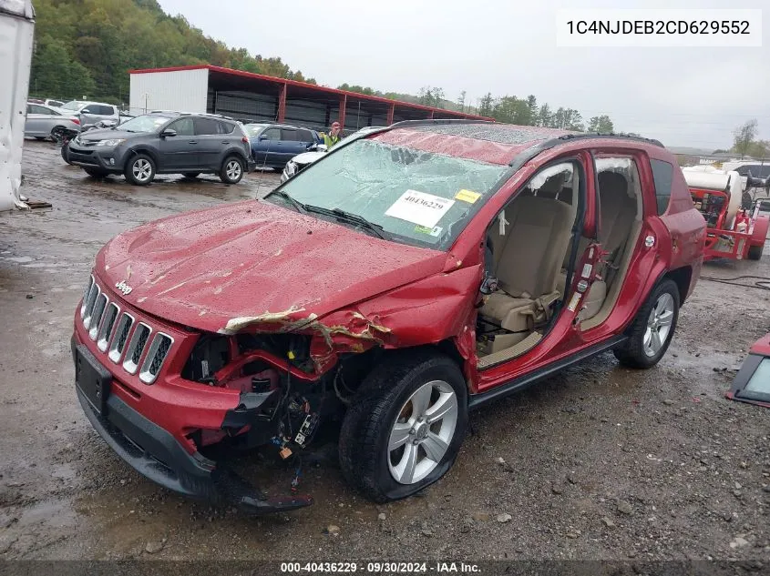 2012 Jeep Compass Latitude VIN: 1C4NJDEB2CD629552 Lot: 40436229