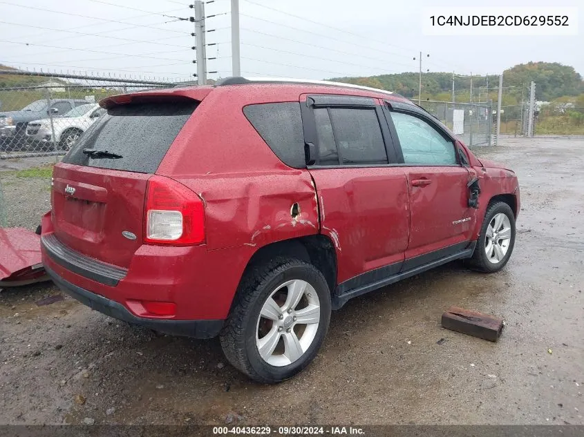 2012 Jeep Compass Latitude VIN: 1C4NJDEB2CD629552 Lot: 40436229